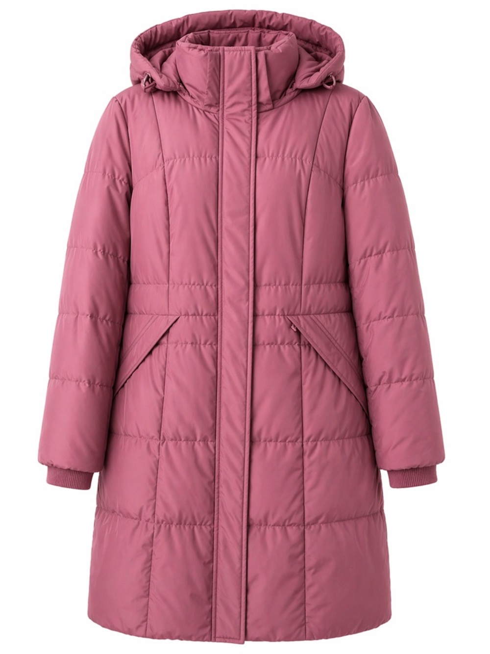 Lands’ End Hooded Winter Puffer Coat | Women’s Medium | Dusty Rose - Picture 2 of 6